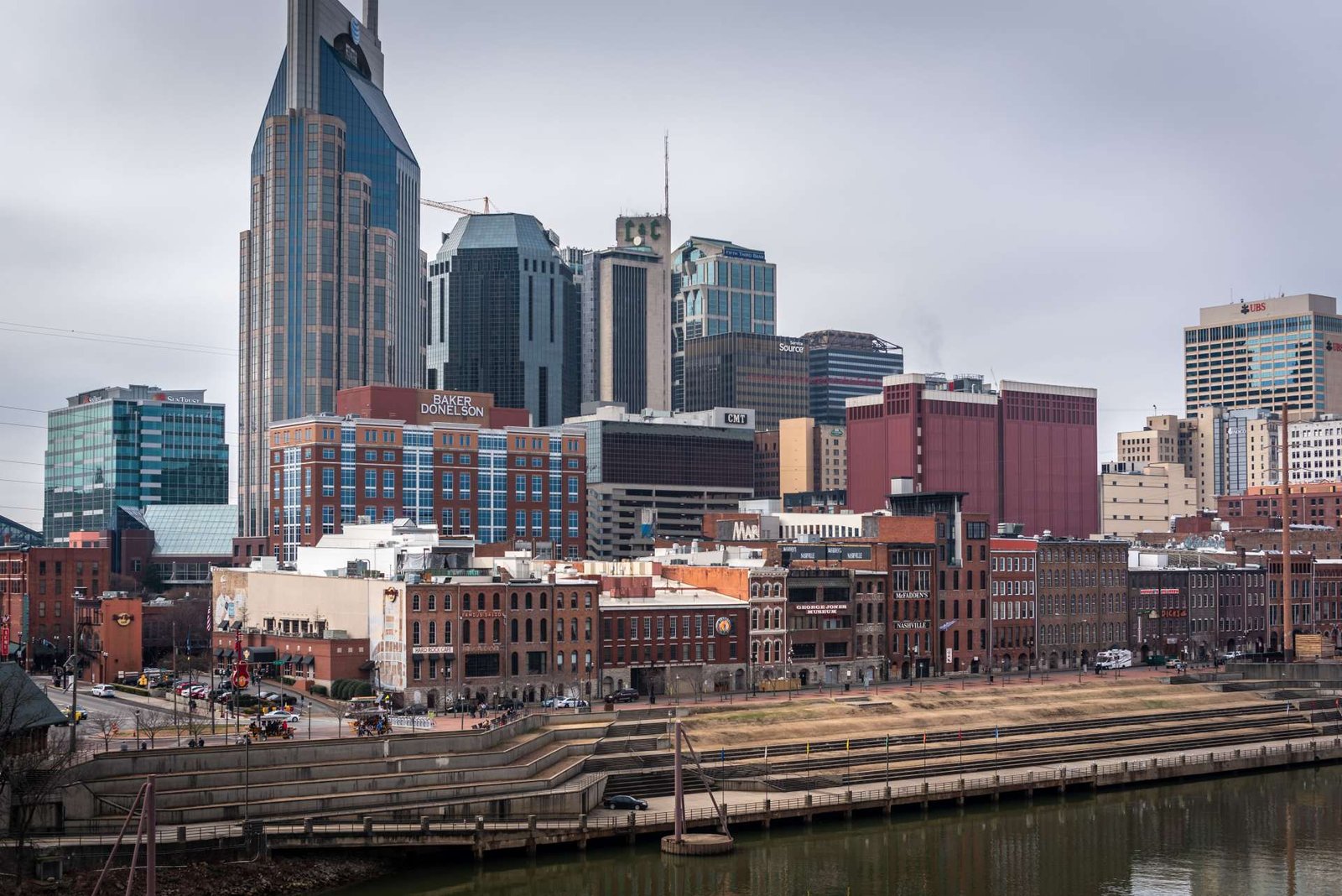 Nashville skyline on the Cumberland River, Tennessee commercial property insurance
